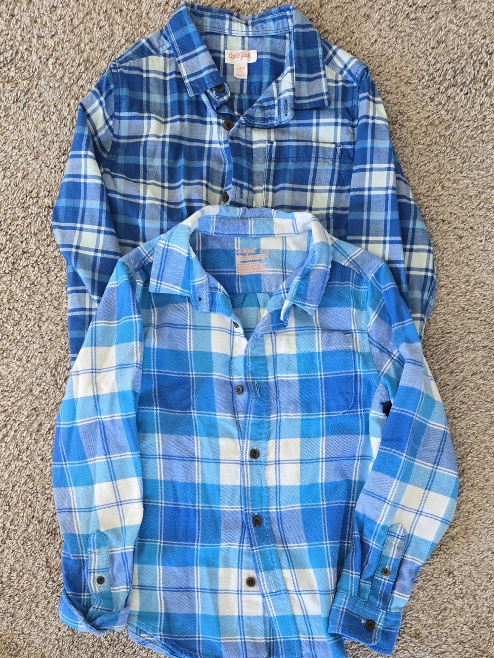 Cat & Jack Blue Plaid Button-Down Shirt